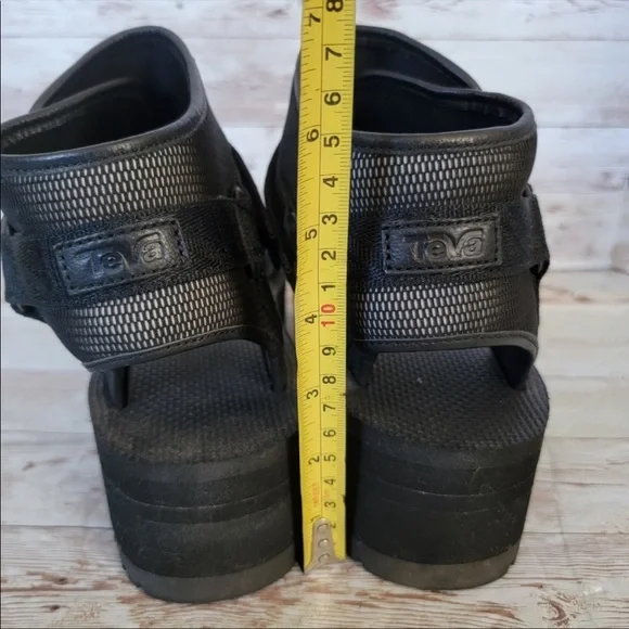 Teva Indio Jewel Black Platform Sandals - Picture 5 of 9